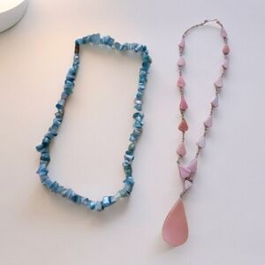 Vacation vibes - shell and stone necklaces + earrings